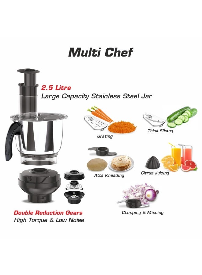 فيديم Vidiem Vstar Adc Blu Mixer Grinder 717 A|750 Watts|5 Jar In-1 Juicer|5 Leakproof Jars With Self-Lock, Wet And Dry, Chutneys & Curries|ABS Body|5 Year Warranty On Motor & 2 Year Product Warranty, Blue - Image 2